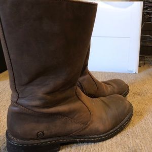men's calf high leather boots